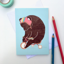 greeting card tricycle teddy