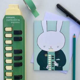 carte pliée melodica bunny