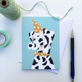 greeting card party hat pooch