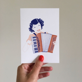 dubbele kaart accordion girl