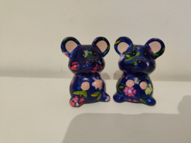 Pomme Pidou Mouse Martha S Peper en Zoutstel Blauw Bloemen