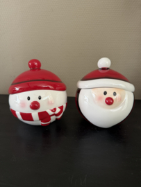 Voorraad potten sneeuwman en kerstman