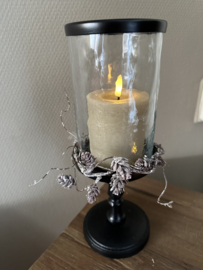 Candle holder + glas  31H