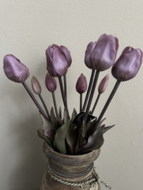 Bos tulpen 5 st  donker roze 47 cm