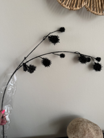 Kogeldistel zwart / glitter hangend