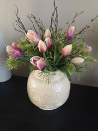 Complete set vaas + boeket tulpen