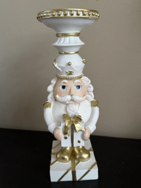 Candleholder Nutcracker White /gold