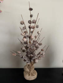 Cone tree White wash  + lichtjes 52 cm
