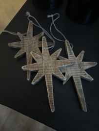 Houten ster 17 cm