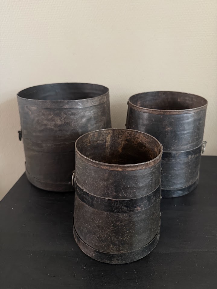 Set van 3 Potten metaal Loekie