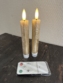 Countryfield led kaarsen diner goud 15 cm