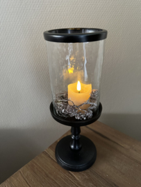 Candle holder + glas  31H