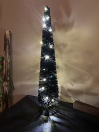Kerstboom + led zwart 50 cm
