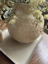 Aardewerk vaas beige