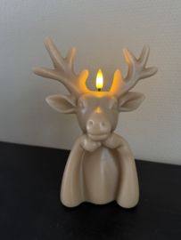Led kaars Hert lyon beige L