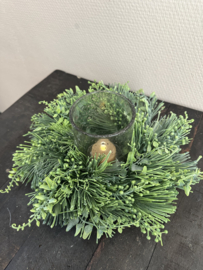 Groen krans kunst 25 cm