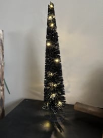 Kerstboom + led zwart 50 cm