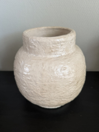Aardewerk vaas beige