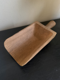 Rijst schep in hout een zwart