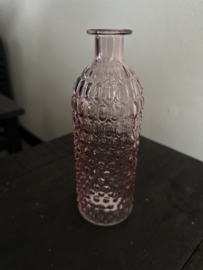 Kleine  fles vaasjes roze