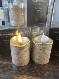 Countryfield set led kaarsen goud