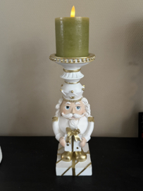 Candleholder Nutcracker White /gold