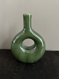 Donut vaas basil groen  S