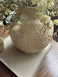 Aardewerk vaas beige