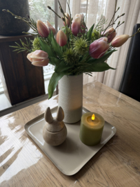 Dienblad vierkant beige 25 x 25