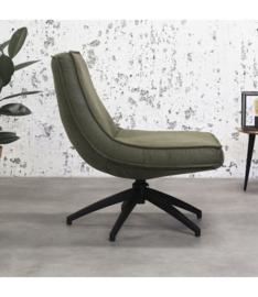 De draaibare fauteuil tommy eco leer groen