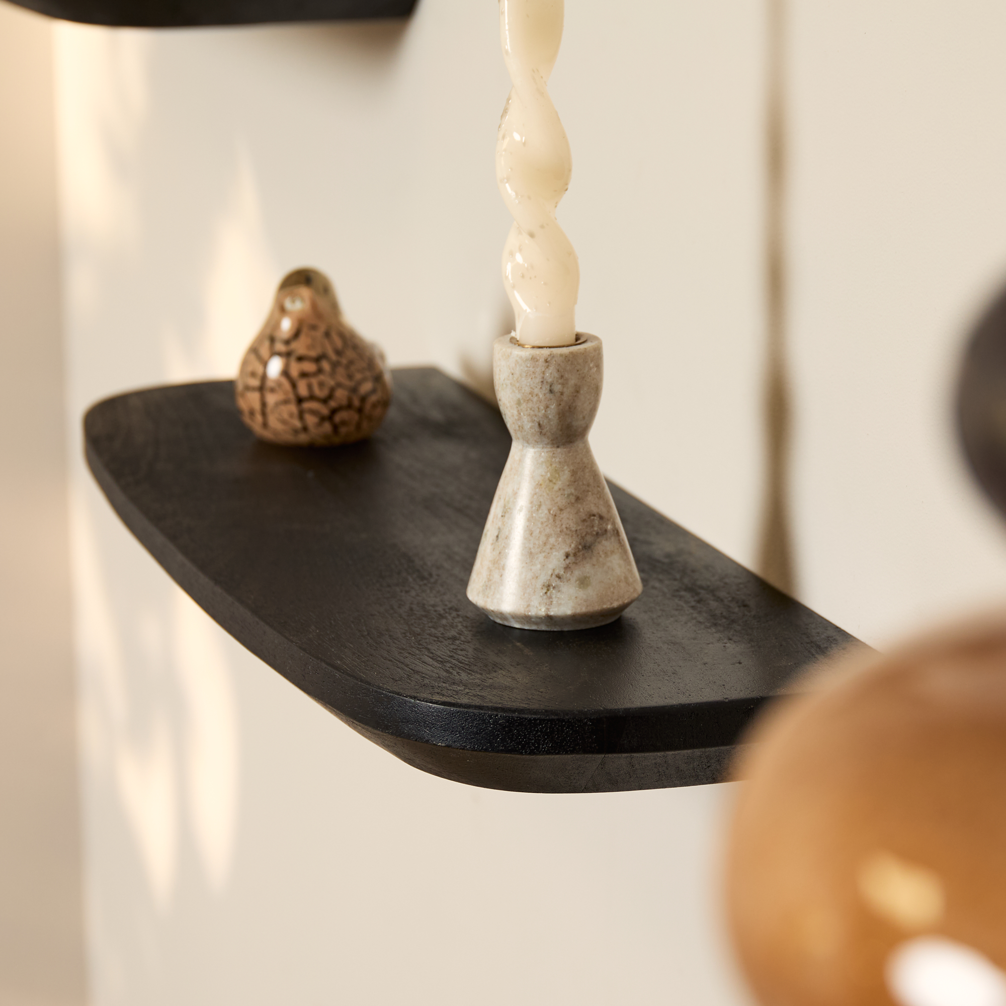 Wandplank set van 3 zwart van kleur