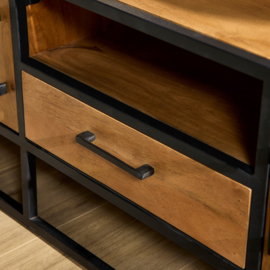 Tv meubel Denver | Mangohout en staal | 180 cm