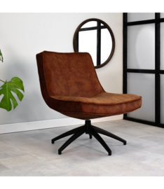 De draaibare fauteuil tommy velvet koper