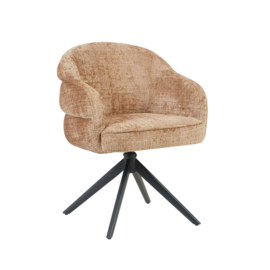 Eetkamerstoel Bella | Cinnamon | Poot Black | Met armleuning (2 stuks)