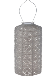 Solar Lampion Mandela Cylinder – 18 cm – Licht Taupe