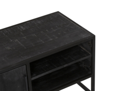 Tv meubel Denver Black 100 cm | Mangohout en staal