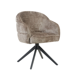 Eetkamerstoel Bella | Clay | Poot Black | Met armleuning (2 stuks)