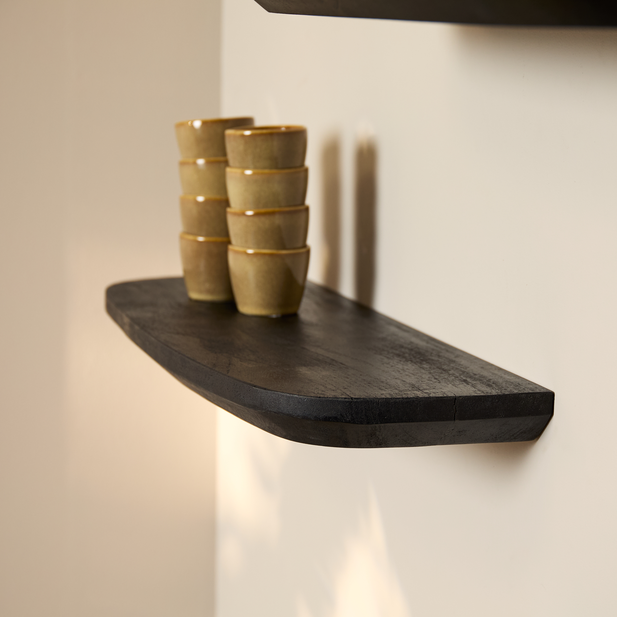 Wandplank set van 3 zwart van kleur