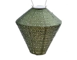 Solar Lampion Sashiko Diamond – 28 cm – Licht Groen