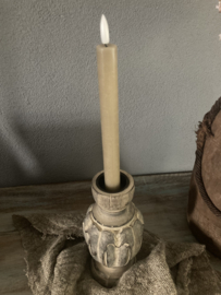 Diner kaars taupe LED, countryfield,  24cm.
