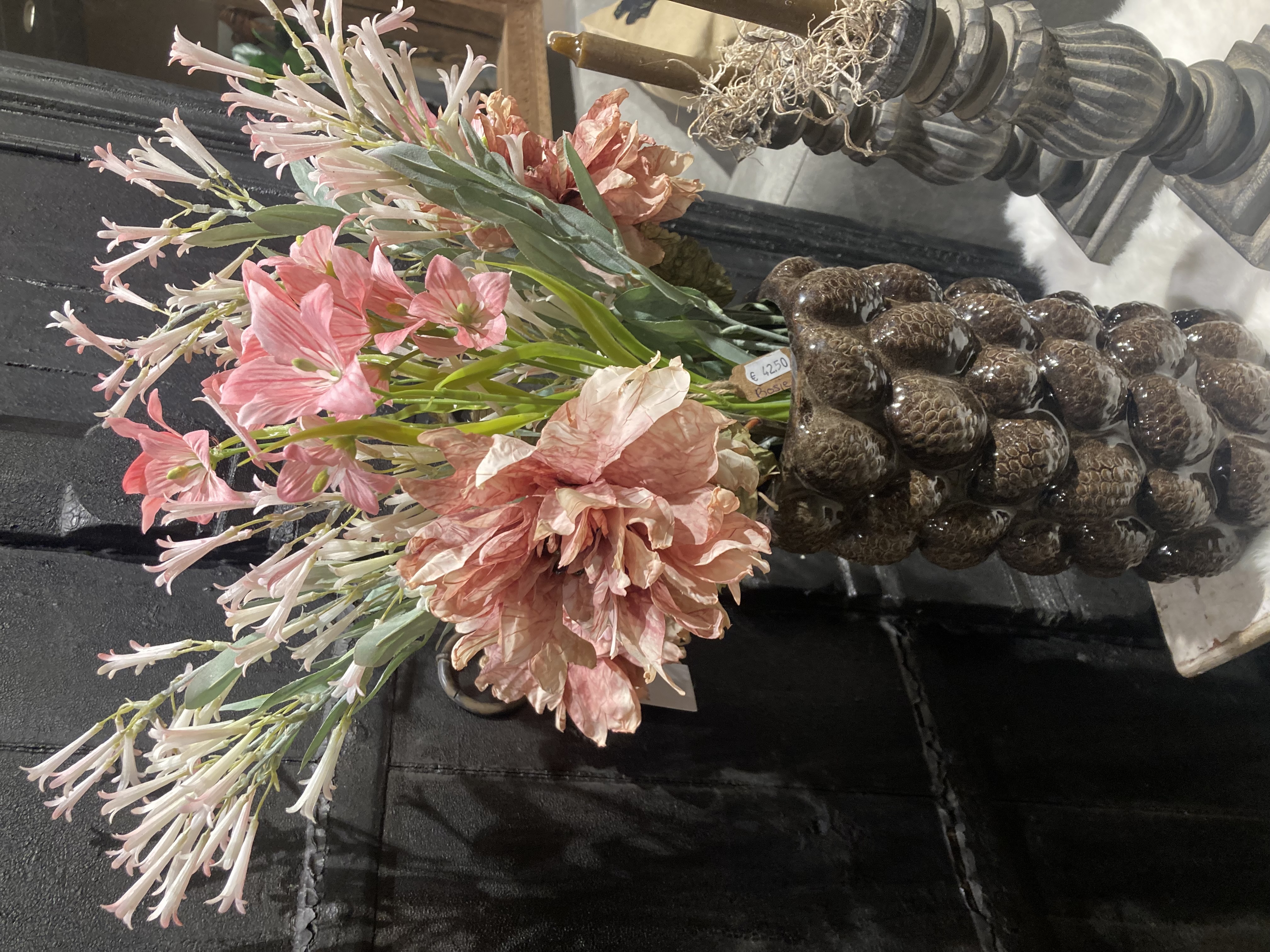 Kunst boeket pink
