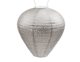 Solar Lampion Sashiko Balloon – 30 cm – Licht Taupe eind mei leverbaar