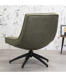 De draaibare fauteuil tommy eco leer groen