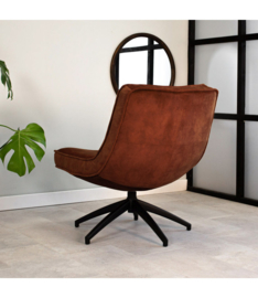 De draaibare fauteuil tommy velvet koper