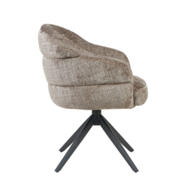 Eetkamerstoel Bella | Clay | Poot Black | Met armleuning (2 stuks)