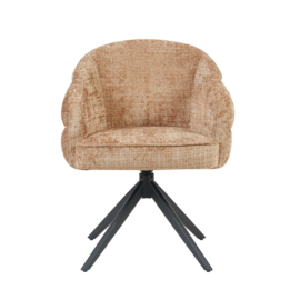 Eetkamerstoel Bella | Cinnamon | Poot Black | Met armleuning (2 stuks)