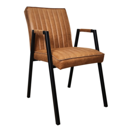 Eetkamerstoel Tivoli Bull | Cognac | Met armleuning (2 stuks)