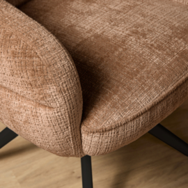 Eetkamerstoel Bella | Cinnamon | Poot Black | Met armleuning (2 stuks)