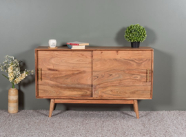 Retro media dressoir met schuifdeur 117x30x70 cm
