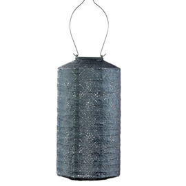Solar Lampion Topaze  Cylinder – 18 cm – Grey Blue